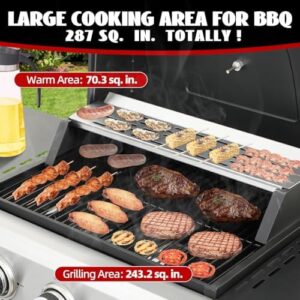 Here is the meta description:

"Perfect outdoor cooking solution: this stainless steel grill features porcelain enameled grates, 25650 BTU, and folding side tables. Get ready to sizzle with savings on your next BBQ!"