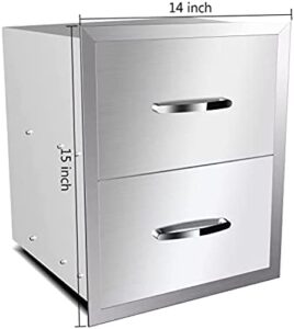 "Transform your outdoor cooking experience with this Stainless Steel Outdoor Kitchen BBQ Island featuring triple-access drawers and flush mount design for effortless storage, perfect for small yards or patios."
