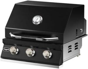 Unlock backyard gatherings with the Hygrill Heavy Duty 3-Burner Built In Grill, featuring stainless steel construction and liquid propane compatibility. Perfect for outdoor kitchens!