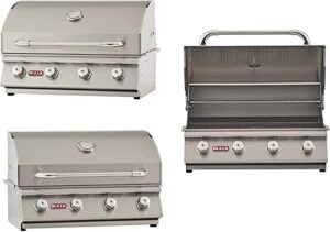 Experience backyard grilling like a pro with the AMS BULL grill, featuring a single side burner, double doors, and 5in1 BBQ tools included - now with a FREE bio-ethanol table-top fire pit. Perfect for any outdoor setting!