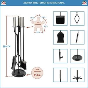 Perfect your home decor with the Neoclassic 5-piece Fireplace Tool Set, featuring polished chrome and black finish. Enjoy this elegant set's durability and functionality for a cozy ambiance. Save up to 30% on this stylish addition!
