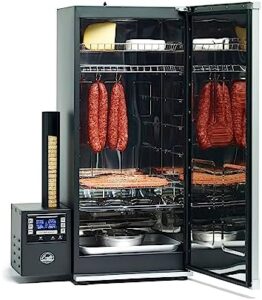 Delivering smoky flavors to your outdoor gatherings with the Bradley Smoker 6-Rack Outdoor Electric Smoker. Six racks for flexibility and digital controls for ease of use. Perfect for BBQ enthusiasts! Enjoy discounts on this stainless steel grill smoker, perfect for outdoor cooking.