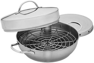 Discover the Demeyere Resto 4-piece stainless steel stovetop smoker set, perfect for outdoor cooking enthusiasts. Includes four individual smoking chambers for versatile use.