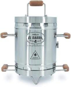 Unlock backyard BBQs and smoky flavors with EL BARRIL 13lbs Smoker Grill Combo's stainless steel barrel and grilling accessories. Perfect for outdoor enthusiasts, this portable combo offers charcoal smoking and grilling versatility.