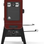 Smoke deliciously with the Pit Boss 2-Series Gas Vertical Smoker, featuring a red hammertone finish and robust heat control for tender results. Up to 250F, perfect for backyard BBQs!