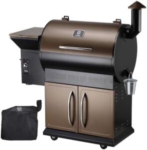 Mastering the art of outdoor cooking with Z GRILLS Wood Pellet Grill Smoker, featuring PID control, rain cover, and 700 sq. in cooking area for BBQ, smoking, baking, and roasting.