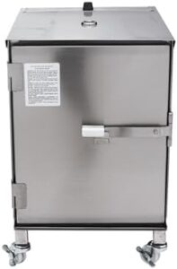 "Upgrade your outdoor cooking game with the SmokinTex Pro 1100 Electric Smoker, featuring temperature control, wood chip tray, and meat probe for perfect BBQ, jerky, and veggies. Indoor/outdoor use, stainless steel construction."