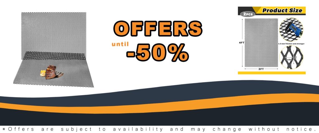 Gisafai 9 Gauge Steel Expanded Metal Sheet Flattened Mesh Sheets for BBQ Grills