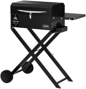 Experience the art of outdoor grilling with Onlyfire's BBQ Wood Pellet Grill Smoker, featuring a foldable cart, meat probe, and 2-tier cooking area. Perfect for RV camping or backyard gatherings. Enjoy smoke-cooked flavors without breaking the bank!
