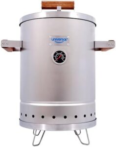 Here is the output:

Discover efficient slow cooking with this versatile 2-in-1 charcoal smoker and grill, featuring a thermometer and airlock system for optimal results.
