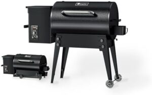 Master the art of outdoor cooking with KingChii's Portable Electric Wood Pellet Grill & Smoker featuring 456 SQ.IN grill capacity and PID temperature control, perfect for backyard camping, baking, and roasting.