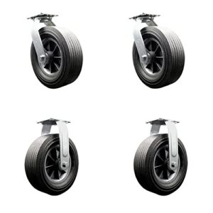 Roll smoothly with the BBQ Smoker Grill Flat Free All Terrain Caster Wheel Set, featuring 10-inch solid rubber wheels and industrial-grade casters. Perfect for heavy-duty use, no flat tires guaranteed!