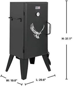 "Deliciously smoke your meals with the Royal Gourmet SE2801 Electric Smoker, featuring adjustable temperature control and a durable black finish."