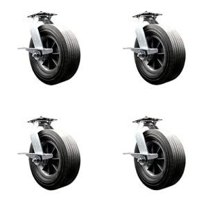 Here is the generated meta description:

"Transform your BBQ game with this rugged smoker grill caster wheel set, featuring 10-inch solid rubber wheels and side-lock brakes for easy maneuverability."