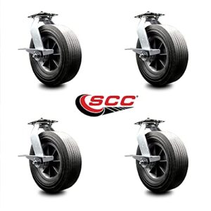 Here is the generated meta description:

"Transform your BBQ game with this rugged smoker grill caster wheel set, featuring 10-inch solid rubber wheels and side-lock brakes for easy maneuverability."