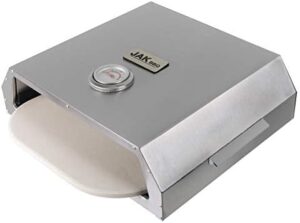 Mastering the art of outdoor pizza nights, bring home the JAK BBQ Pizza Oven Kit J 20 Silver. This portable stone pizza oven sets up easily on your gas or charcoal grill, perfect for patio gatherings and garden parties.