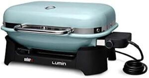 Experience the perfect outdoor BBQ with Weber Lumin's compact electric grill, ideal for small spaces like patios, balconies, and decks. Compact design, easy to use, and convenient.
