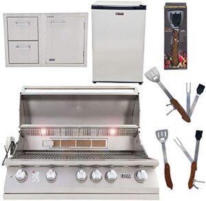 Upgrade your backyard gatherings with the Lion Premium Grills 40-Inch Propane Grill, featuring a door and drawer combo, towel rack, and 5-in-1 BBQ tool set. Perfect for family cookouts!