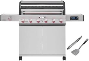 Unlock the art of grilling with Monument Grills' 6-Burner Convertible Natural Gas Smart BBQ Grill, featuring stainless steel construction and a comprehensive tool set. Perfect for outdoor enthusiasts! Save big on this premium grill with exclusive deals and coupons.