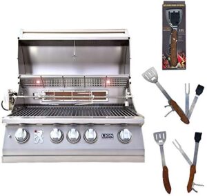 Get sizzling results with the Lion Premium Grills 32" 4-Burner Propane Gas Grill L75000, featuring a powerful cooking system and 5-in-1 BBQ tool set. Up to $50 off your purchase!