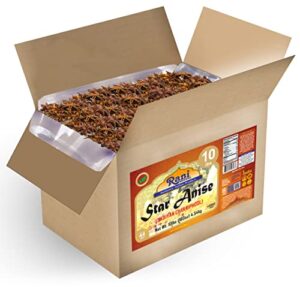 Here is the optimized SEO meta description:

"Experience the authentic flavor of India with Rani Star Anise Seeds, Whole Pods in bulk. 160oz (10lbs) | Gluten Friendly | NON-GMO | Vegan | Indian Origin."