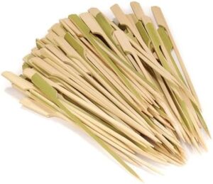Discover the perfect pick for your next gathering with BambooMN's durable bamboo skewers, suitable for 10,000 uses. Enjoy effortless food and drink service! (146)