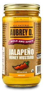 Discover the perfect condiment for your next BBQ or picnic with Aubrey D Jalapeno Honey Mustard, gluten-free and packed with spicy hot sweetness. Case of 12 bottles, each 12 oz.