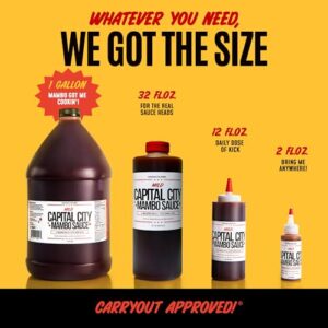 Savor the flavor of Washington DC with Capital City Mambo Sauce Mild, a perfect condiment for wings, chicken, pork, beef, seafood, burgers, and noodles. 4-pack, 128oz (1 Gallon)