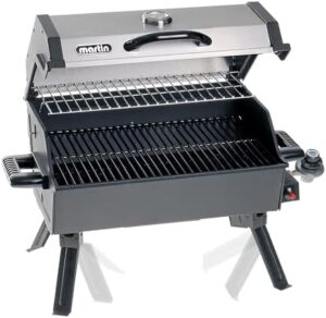 Unlock backyard cooking with Martin's Portable Propane Gas Grill, featuring 14000 BTU tabletop design, porcelain grate, folding legs and grease pan. Perfect for camping or small gatherings. Limited time offer: save big!