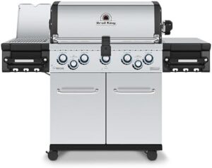 Master the art of grilling with the Broil King 958944 Regal S 590 Pro IR Propane Gas Grill, featuring 5 burners and stainless steel construction for a durable cooking experience.