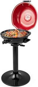 Here is the optimized SEO meta description:

"Compact and powerful electric grill for outdoor or indoor use, perfect for small spaces. Features 15 servings, removable rack, oil drip tray, and 1600W power."