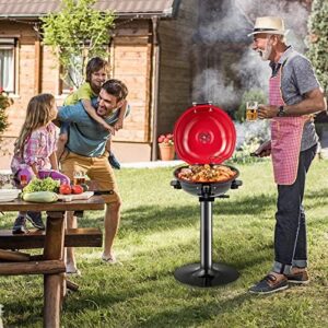 Here is the optimized SEO meta description:

"Compact and powerful electric grill for outdoor or indoor use, perfect for small spaces. Features 15 servings, removable rack, oil drip tray, and 1600W power."