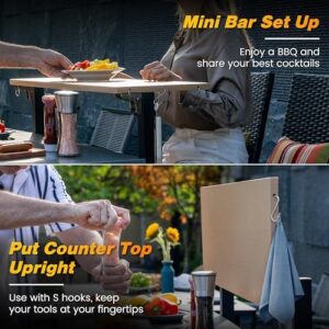 Elevate your outdoor grilling experience with the Sundale Outdoor Four-Shelf Grill Cart Table, featuring a stainless steel oven and multifunctional work prep-table for effortless BBQ grills and pizzas.