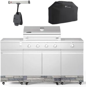 Unlock sizzling outdoor cooking with the Tytus Fresno grill, featuring a spacious 864 sq. in. cooking area, 48,000 BTU grill and 12,000 BTU side burner, all wrapped in stainless steel and shadow stone design.