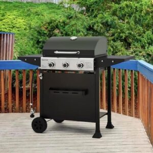 Cook up delicious meals outdoors with the Royal Gourmet GH3001H propane gas grill featuring 3 burners, warming rack, and 496 sq. in. grilling area for patio, backyard, or balcony use.