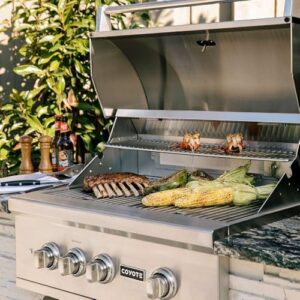 Boost outdoor cooking with the Coyote S-Series Propane Gas Grill, featuring 3 burners, rapid sear infrared burner & rotisserie. Compact design for built-in installations, perfect for backyard gatherings and BBQs.