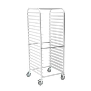 Here is the generated meta description:

"Elevate your bakery with the Pearington 20-Tier Bun Pan Rack, featuring wheels for easy mobility and storage for up to 25 pans. Perfect for kitchen or restaurant use."