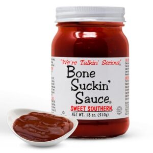 Discover the sweet taste of Southern comfort with Bone Suckin' Sauce's BBQ masterpiece! Perfect for ribs, chicken, pork, and beef, this gluten-free, non-GMO sauce is a game-changer.