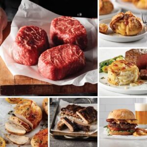 Savor the ultimate barbecue experience with Omaha Steaks' Barbecue Favorites - 4 Butcher's Cut Ribeyes Filets, 4 Air-Chilled Boneless Chicken Breasts, 2 Smoked Pork Baby Back Ribs, and more!