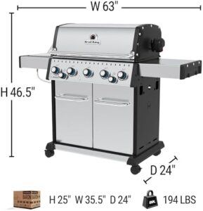 Unlock the ultimate grilling experience with Broil King's Baron S 590 Pro IR natural gas grill, featuring stainless steel construction and a sleek black design. Perfect for outdoor cooking enthusiasts, this model offers impressive performance at an unbeatable value.