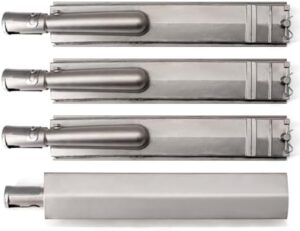 Replace worn-out burners with ease using this Criditpid 15 13/16 Inch Cast Stainless Steel Grill Burner Replacement Parts kit, suitable for multiple Jennair, Nexgrill and Charbroil models. Enjoy 4-pack reliability and quick installation. Perfect for BBQ enthusiasts!