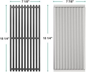 "Upgrade your gas grill with Cast Iron Grill Grates and Stainless Steel Emitter Plates for Char-Broil and Kenmore grills, designed for efficient heat distribution and easy cleaning. Perfect for outdoor cooking enthusiasts!"
