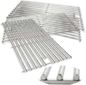 Upgrade your grill game with SafBbcue Cooking Grid Grates Replacement Parts for Blaze Premium LTE, Prelude LBM 40-Inch, Bull Grill, RCS, and Cal Flame Grills. Perfect fit for 5-burner grills, dimensions 18" x 7-3/8", 4-pack, ideal for BBQ enthusiasts.