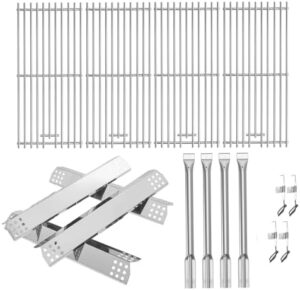 "Upgrade your KitchenAid grill with the replacement parts kit, featuring cooking grate, heat plate, and burner kit for a seamless experience."