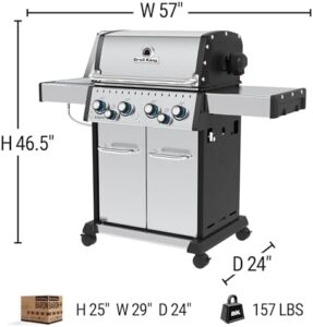 Unlock the power of grilling with Broil King's Baron S 490 Pro IR, a natural gas grill featuring stainless steel construction and black finish. Perfect for outdoor cooking enthusiasts.