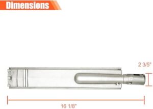 Upgrade your outdoor cooking experience with 16 1/8" Heavy Duty Cast Stainless Steel BBQ grill burners, compatible with Bull BBQ, Cal Flame, Aussie Blaze Thermos Turbo, and Jenn air grills. Perfect for replacement parts or new builds.