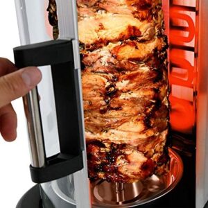 Here is the generated meta description:

"Effortlessly cook shawarma, kebabs and more with NutriChef's Countertop Vertical Rotating Oven - a space-saving, energy-efficient solution for any kitchen. Includes 7 skewers and stain-resistant door."