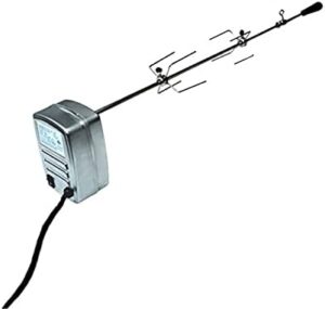 Master your backyard grilling with MHP's RKMHP Complete Rotisserie Kit, featuring 4 adjustable skewers and a durable rotisserie. Perfect for slow-cooked meat and veggies! (151 characters)