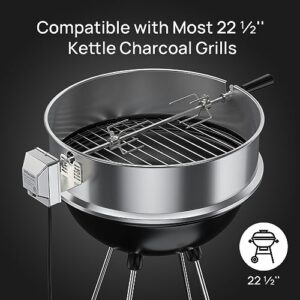 Here is the optimized SEO meta description:

"Upgrade your backyard BBQs with Turbro's stainless steel rotisserie ring kit, featuring 4W electric motor and adjustable spit rod for effortless cooking. Perfect for gatherings!"