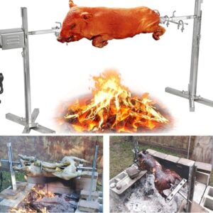 Get sizzling results with the iMeshbean 90lbs Rotisserie Grill Kit, featuring a powerful 45W motor and adjustable height for roasting whole animals. Perfect for grilling turkey, chicken, or lamb!